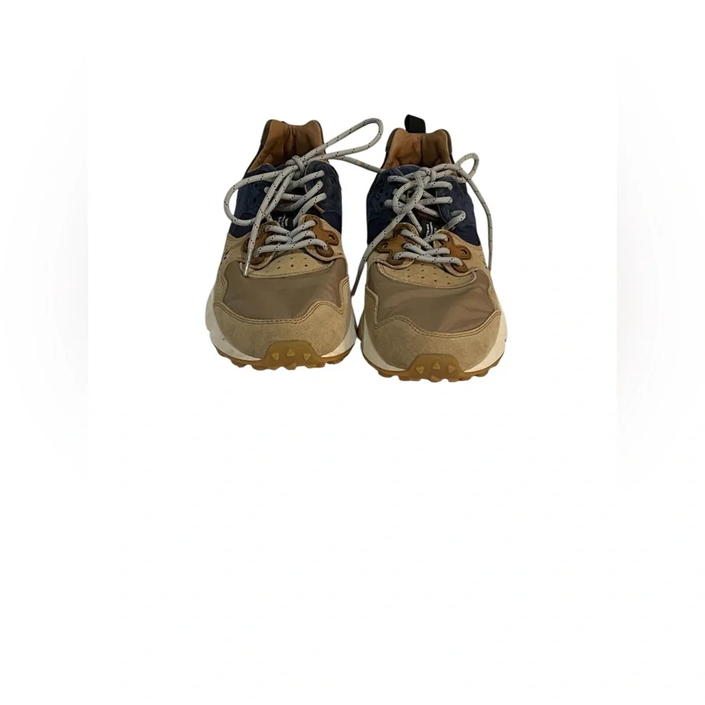 Women’s Athletic Sneakers in Tan & Navy - Picture 2 of 4